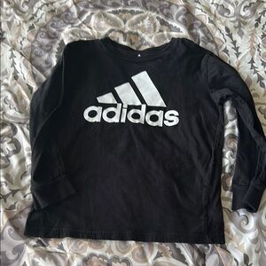 Adidas Kids Black Long Sleeve Shirt small boys size 8
